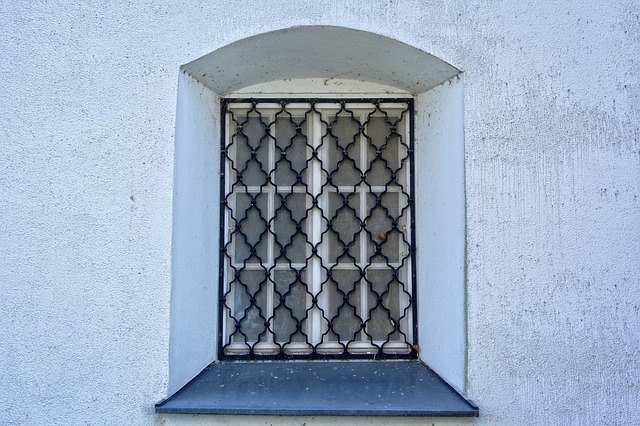 Fenstergitter Metall mit Schwungmuster